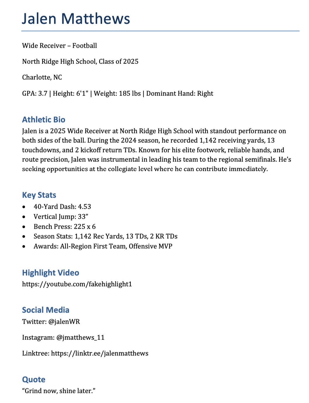Jalen – WR 2025